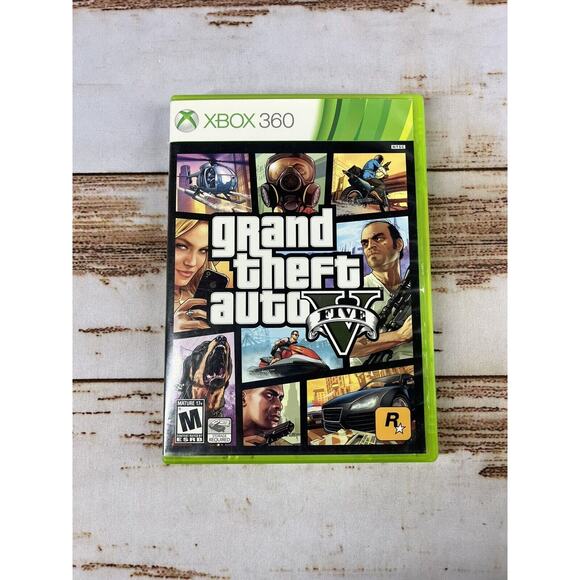 Grand Theft Auto V 5 (Microsoft Xbox 360, 2 Disc Set) Complete w/Manual, Map - Picture 1 of 4